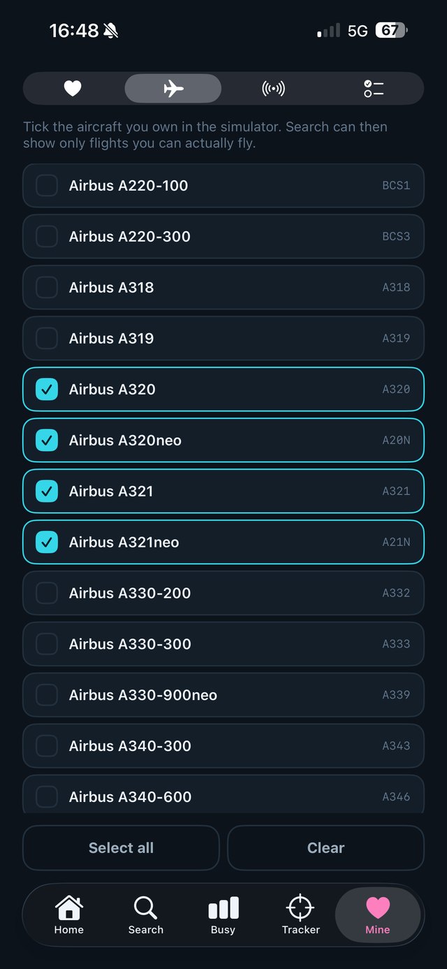 My hangar - aircraft you own